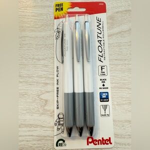Pentel Floatune 0.5mm Retractable Rollerball Pen  Black Ink 2pk
